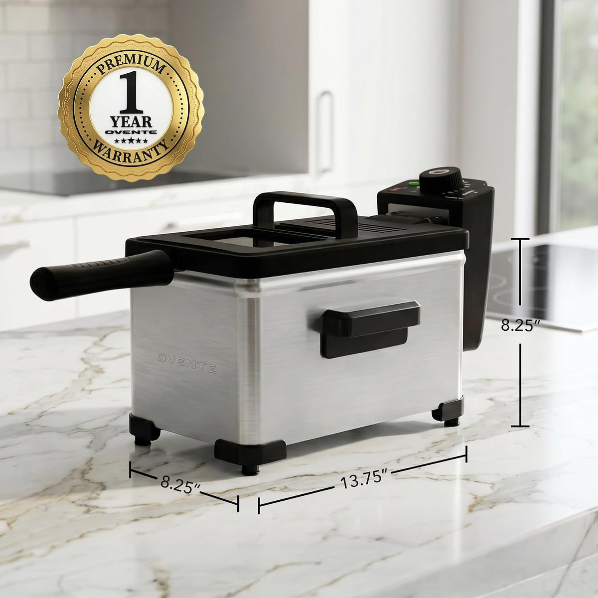 Electric Deep Fryer, 2L Capacity, 1500W, Silver FDM2201BR