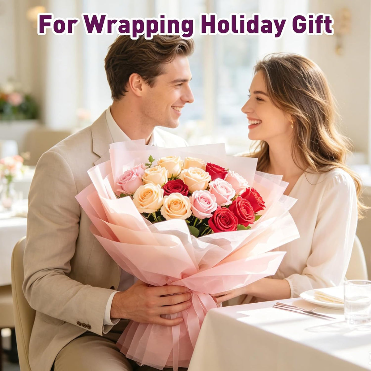 330 Pcs Pink Tissue Paper,6-Color 14"X10" Tissue Paper Bulk