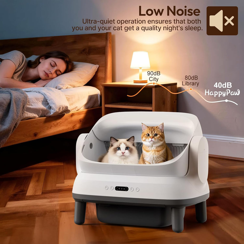 Happypaw XXXL Open-Top Automatic Self Cleaning Litter Box for Multiple Cats
