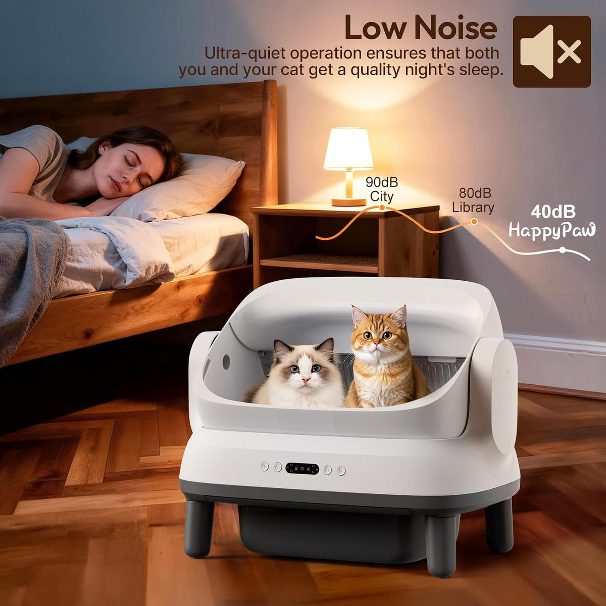 Happypaw XXXL Open-Top Automatic Self Cleaning Litter Box for Multiple Cats