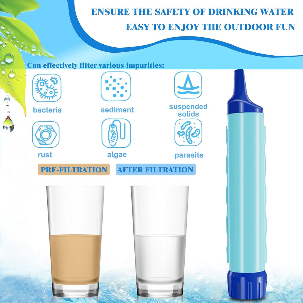 3L Gravity Fed Water Filtration System with Adjustable Tree Strap | Gravity Bag with Filter Straw, Water Purifier