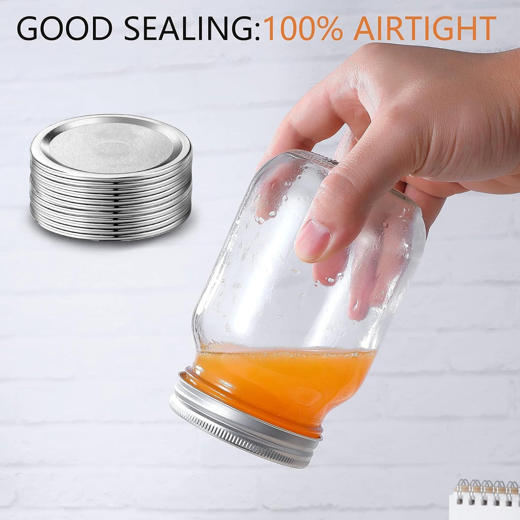 Canning Lids for Ball, Kerr Jars - Split-Type Metal Mason Jar Lids for Canning - Food Grade Material, 100% Fit &