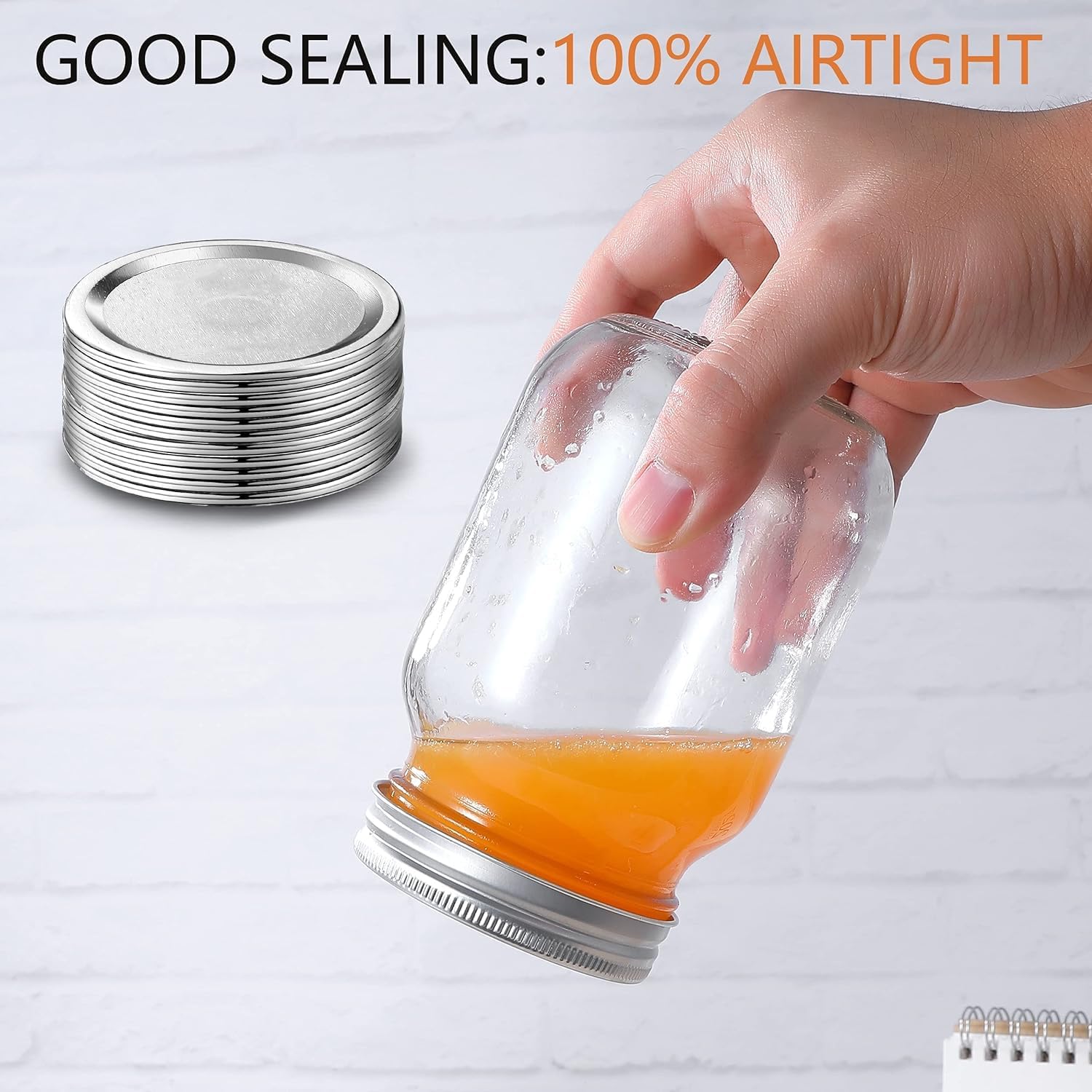 Canning Lids for Ball, Kerr Jars - Split-Type Metal Mason Jar Lids for Canning - Food Grade Material, 100% Fit &