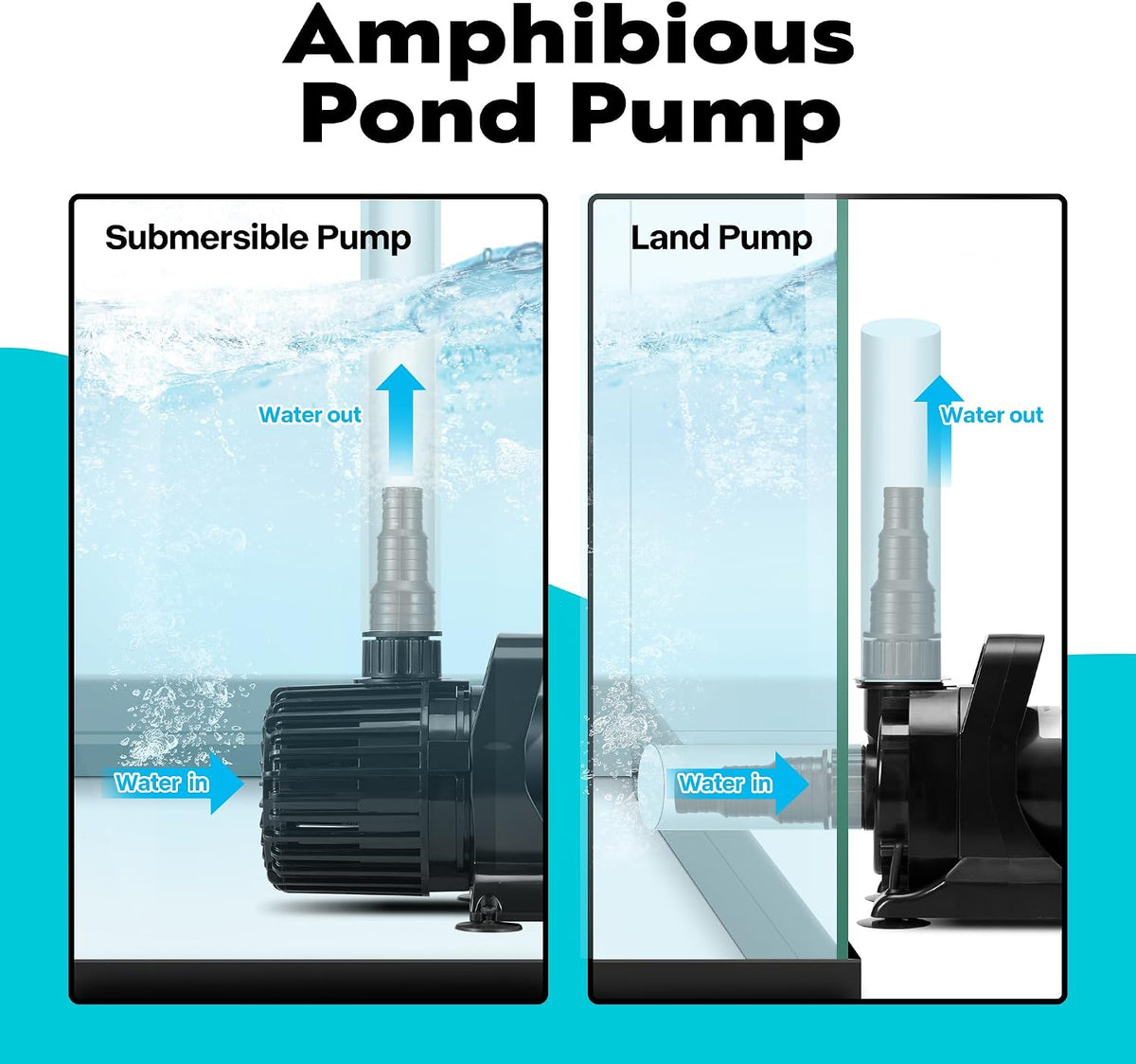100W 1800GPH Submersible Water Pump with Barrier Bag for Koi Pond