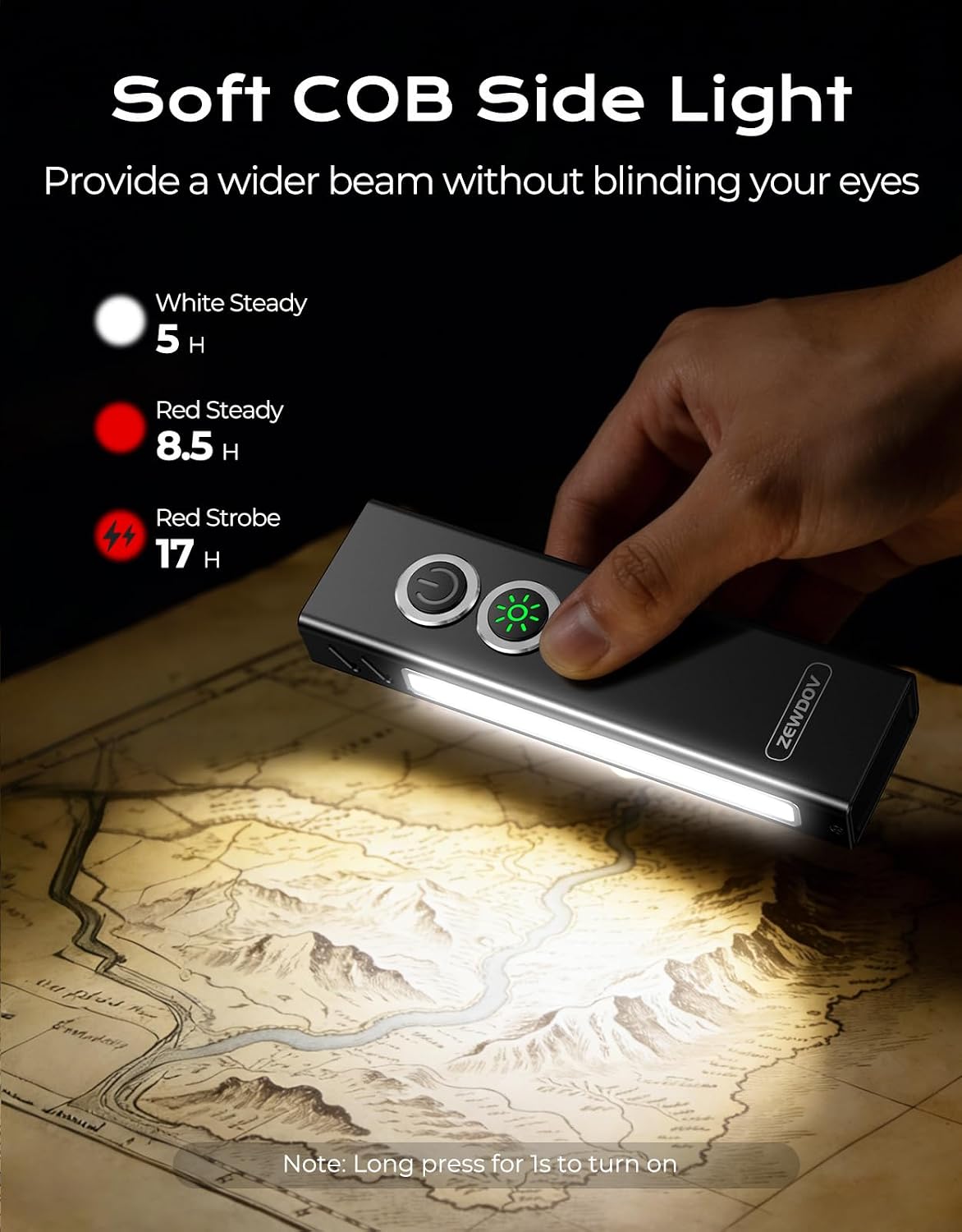 1300LM EDC Pocket Flashlight, Magnetic/Clip Rechargeable Flashlight | 5 in 1 (Spotlight/UV/Red Beam/Floodlight/Red