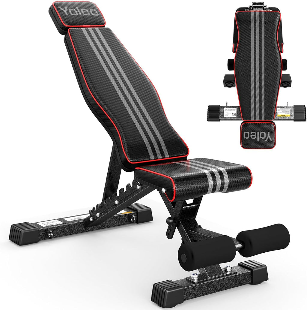 Adjustable Weight Bench for Home Gym, ASTM-Certified 827LBS, 98% Pre-Assembled, Foldable Gym Bench with 84 Positions