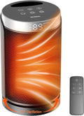 Space Heater, WINHL Small Portable Electric Heaters for Indoor Use with Thermostat and Remote, 70°Oscillation, 12H