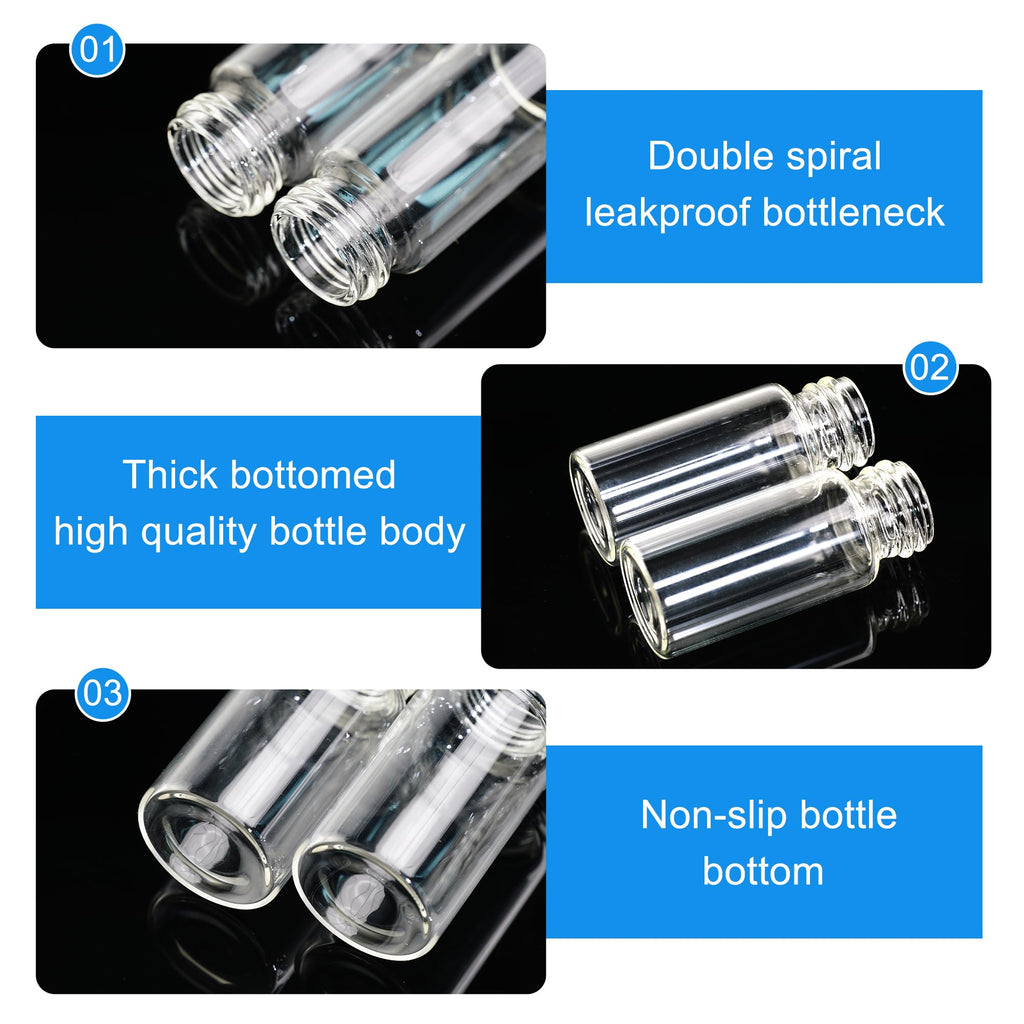 10ml Clear Glass Vials with Screw Caps 20PCS