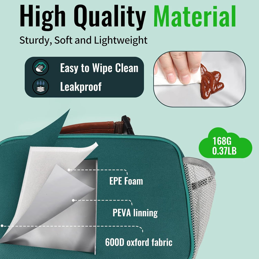 Lunch Box for Kids, Boys - Insulated Small LunchBox Reusable, Zip Closure & Buckle Handle, Portable Cooler for Work