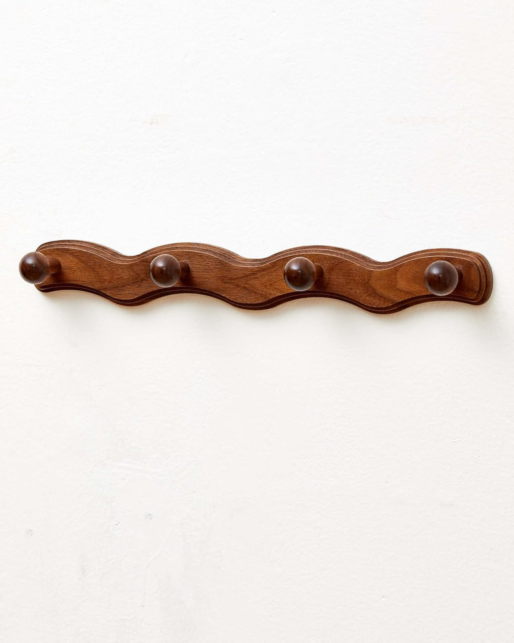 Wood Coat Rack Wall Mount - 4Pack Walnut Coat Hooks for Hanging Clothes,Keys, Robes,Purse,Towels,Bags,Backpack