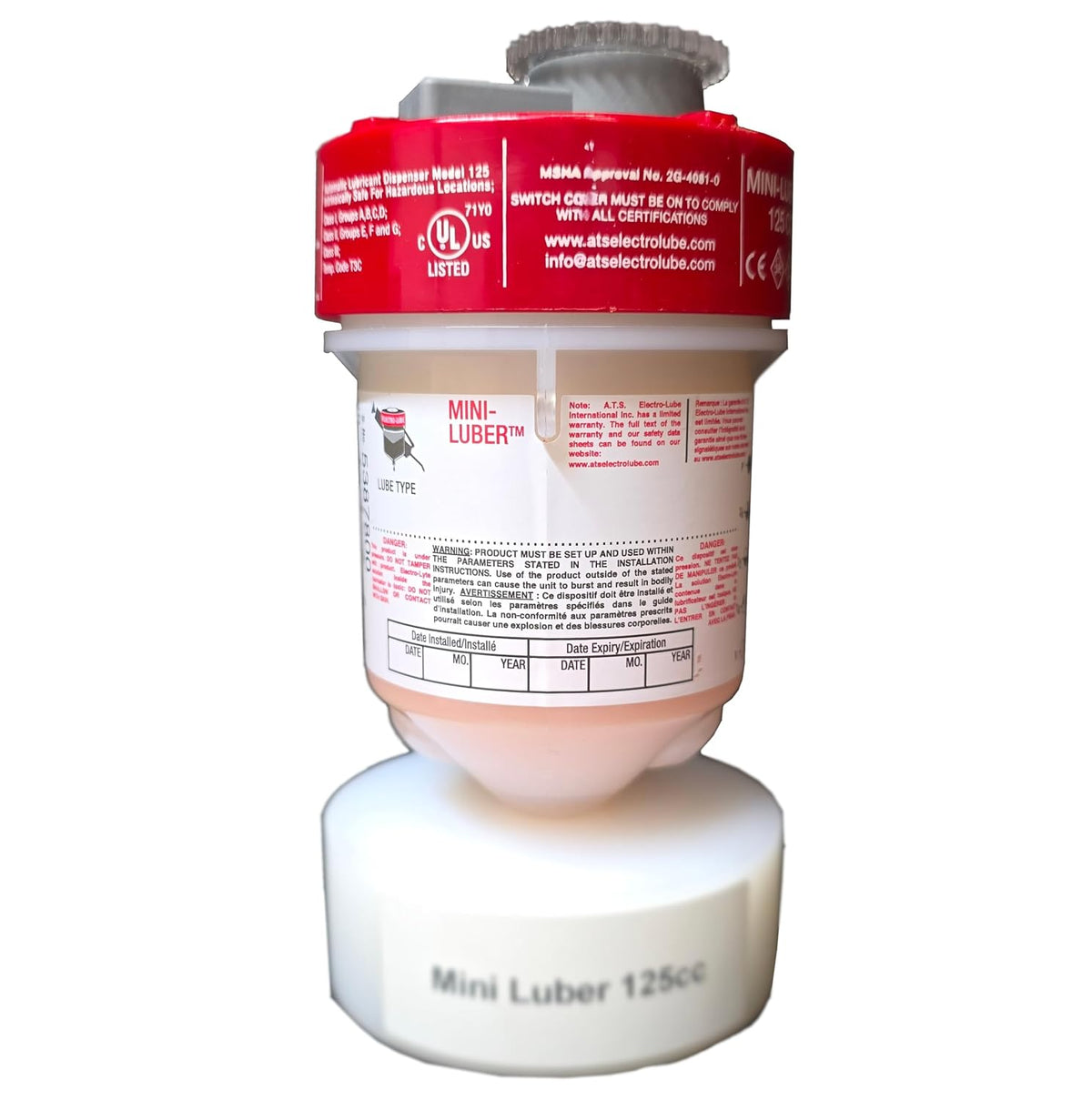 A.T.S. Electro-Lube 125cc Mini Electro Automatic Lubricator Luber Auto Greaser (10 Pack) (High Temp Grease (Chevron SRI 2))