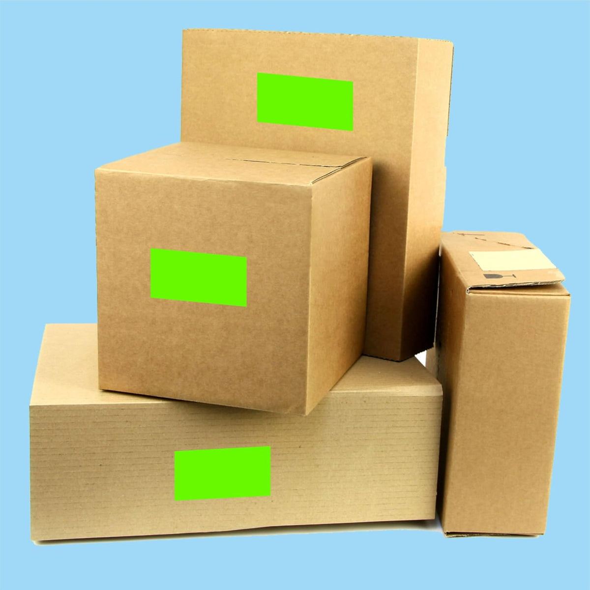 3 X 5 Inch Rectangle Adhesive Color Coding Stickers,Square Inventory Stickers -250 Per Dispenser Box (Fluorescent Green)