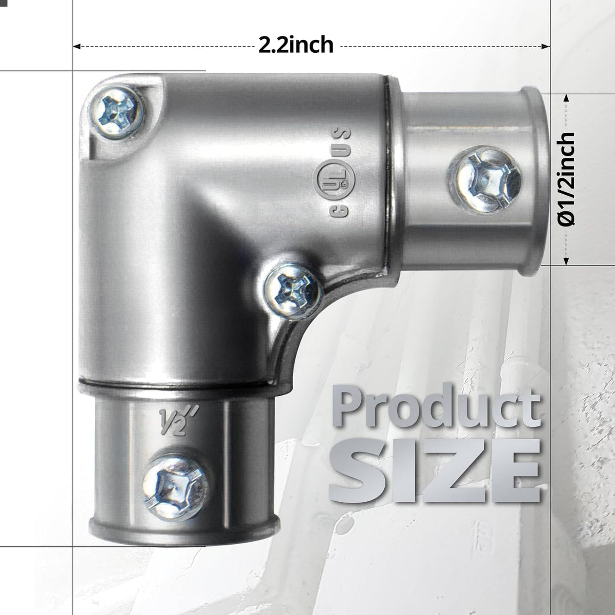 1/2" 90 Degree Inside Corner Pull-Elbow, EMT Fitting, 5 Pack