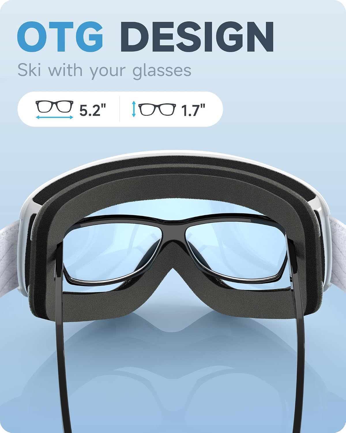 Kids Ski Goggles, Kids Snow Snowboard Goggles for Boys Girls Youth OTG