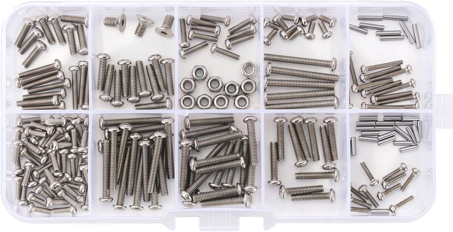 Screws Pins Nuts M1.6 M2 M2.5 Grade 12.9 Stainless Steel Hex Screws Hardware Kit for TRX4M 1/18 RC Crawler Car