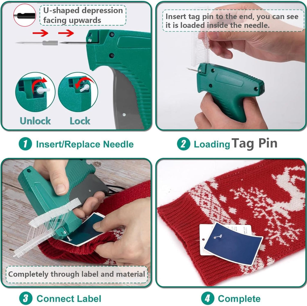 Tagging Gun for Clothing, Price Tag Gun for Clothes Labeler with Case, Standard Price Tagger Retail Garment Attacher