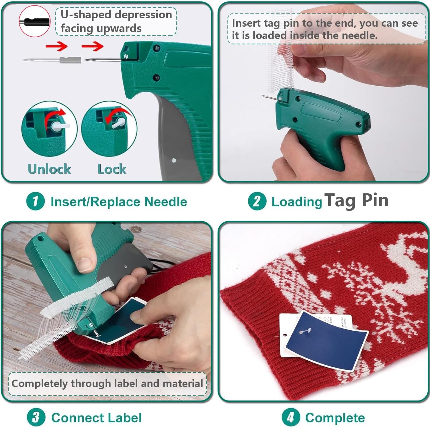 Tagging Gun for Clothing, Price Tag Gun for Clothes Labeler with Case, Standard Price Tagger Retail Garment Attacher