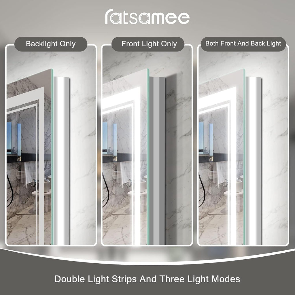 28" x 36" Led Mirror for Bathroom with Front Light and Backlit, Bathroom Mirror with Led Lights, Vanity Mirror with