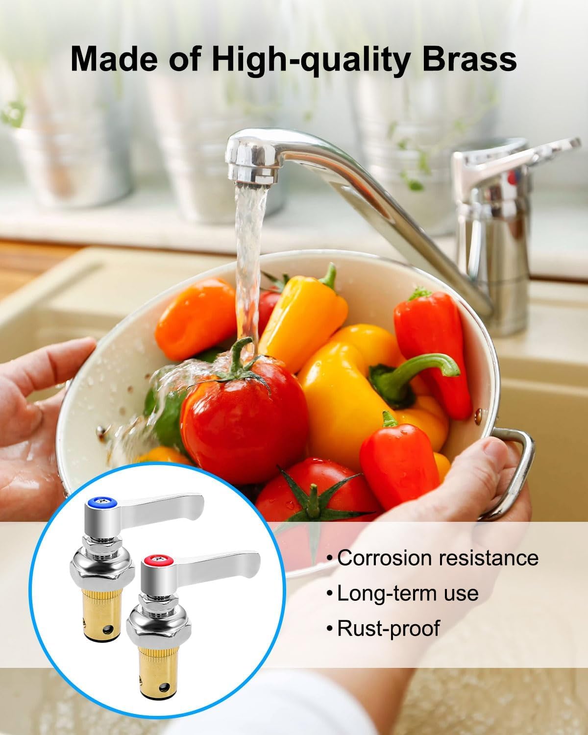 Hot & Cold Side Spindle Assembly Fit for T&S Brass Faucet