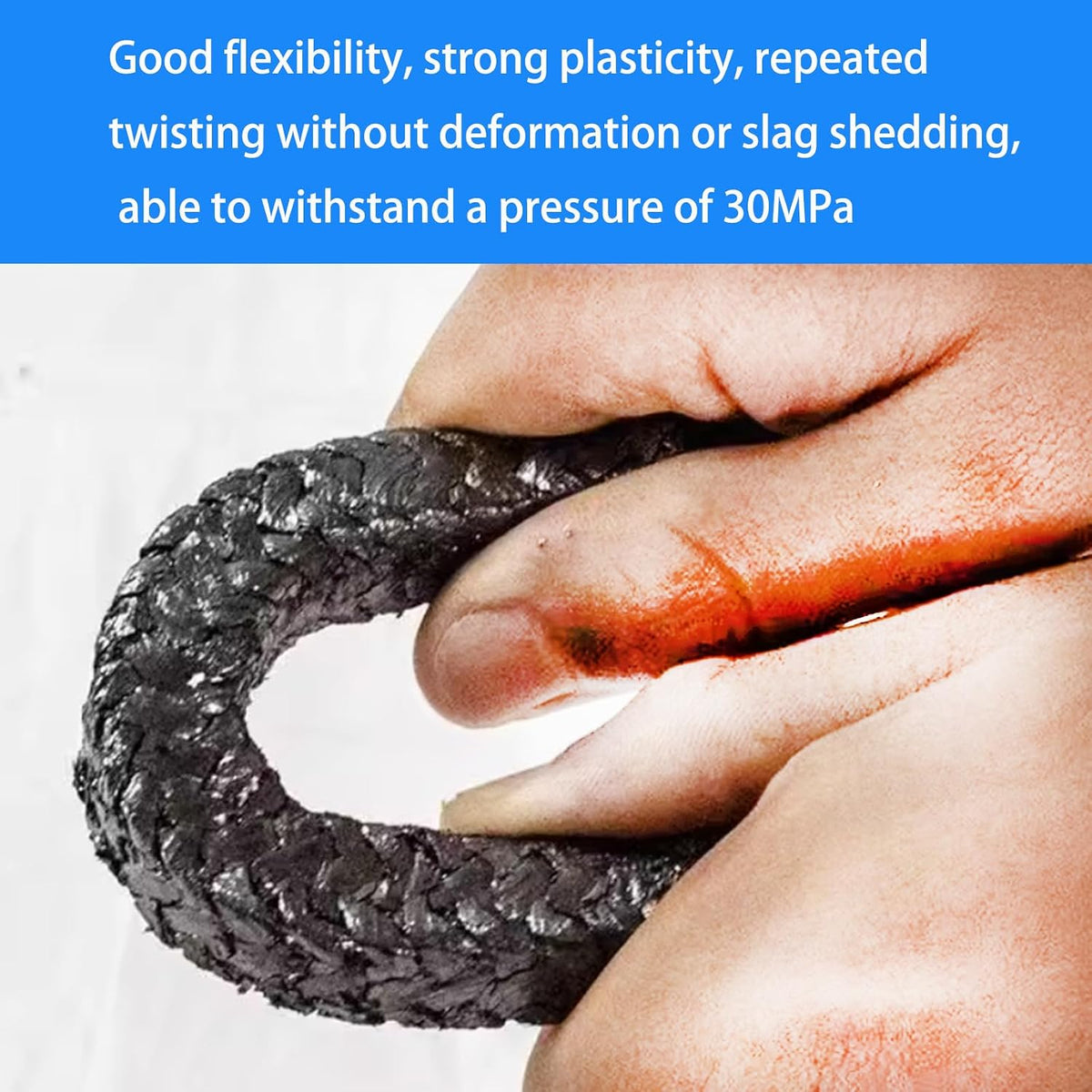 Flexible Graphite Braided Compression Packing ，for Pump Valve or Mechanical Seal 1/2" x1/2",10 feet