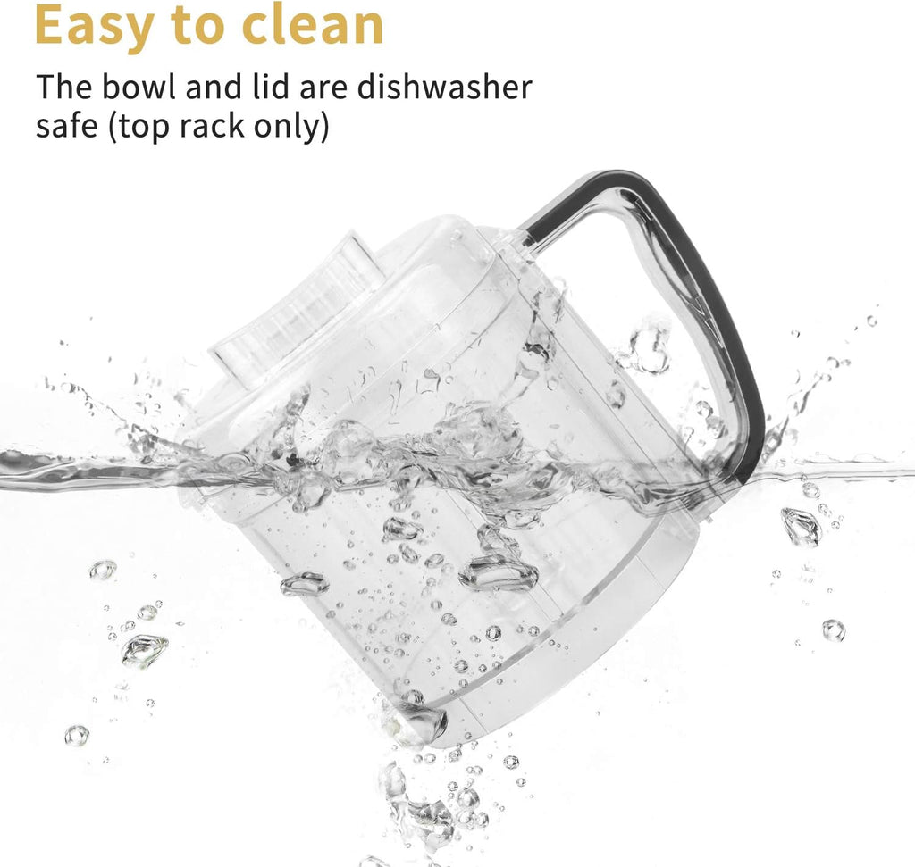 2 Cup Mini Food Processor, Electric Chopper Small, Metallic Grey | for Mincing, Chopping, Grinding, Blending, Puree