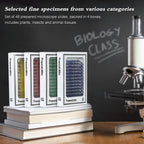 Prepared Microscope Slides, 48pcs Plastic Animals Insects Plants Flowers Sample Specimens
