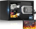 [UPGRADED] Small Safes for Home, 0.30 Cuft Mini Safe Box | with Fireproof Waterproof Bag, Digital Money Safe with