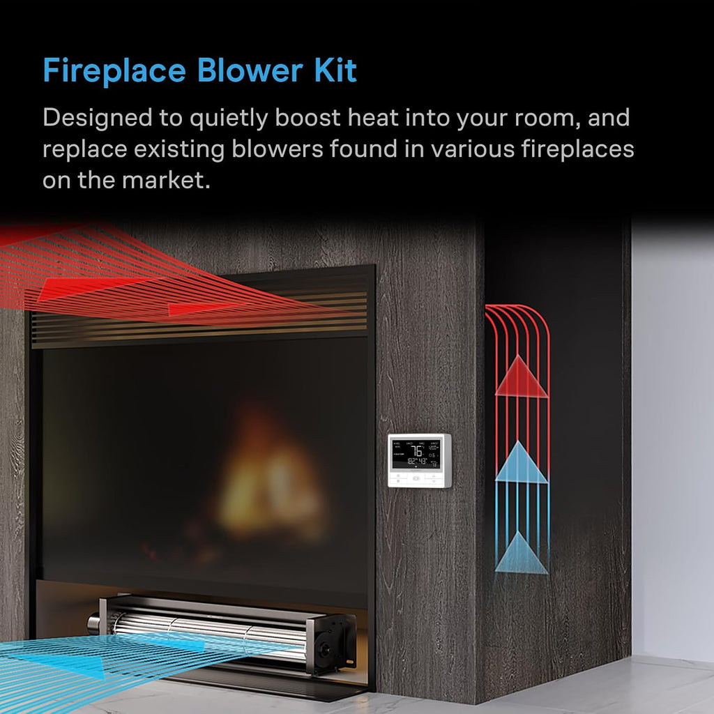 AC Infinity AIRBLAZE T10, Universal Fireplace Blower Fan Kit 10"