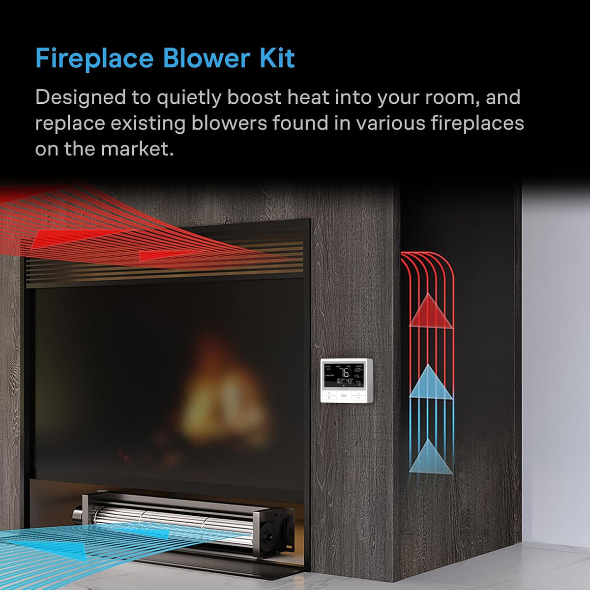 AC Infinity AIRBLAZE T10, Universal Fireplace Blower Fan Kit 10"
