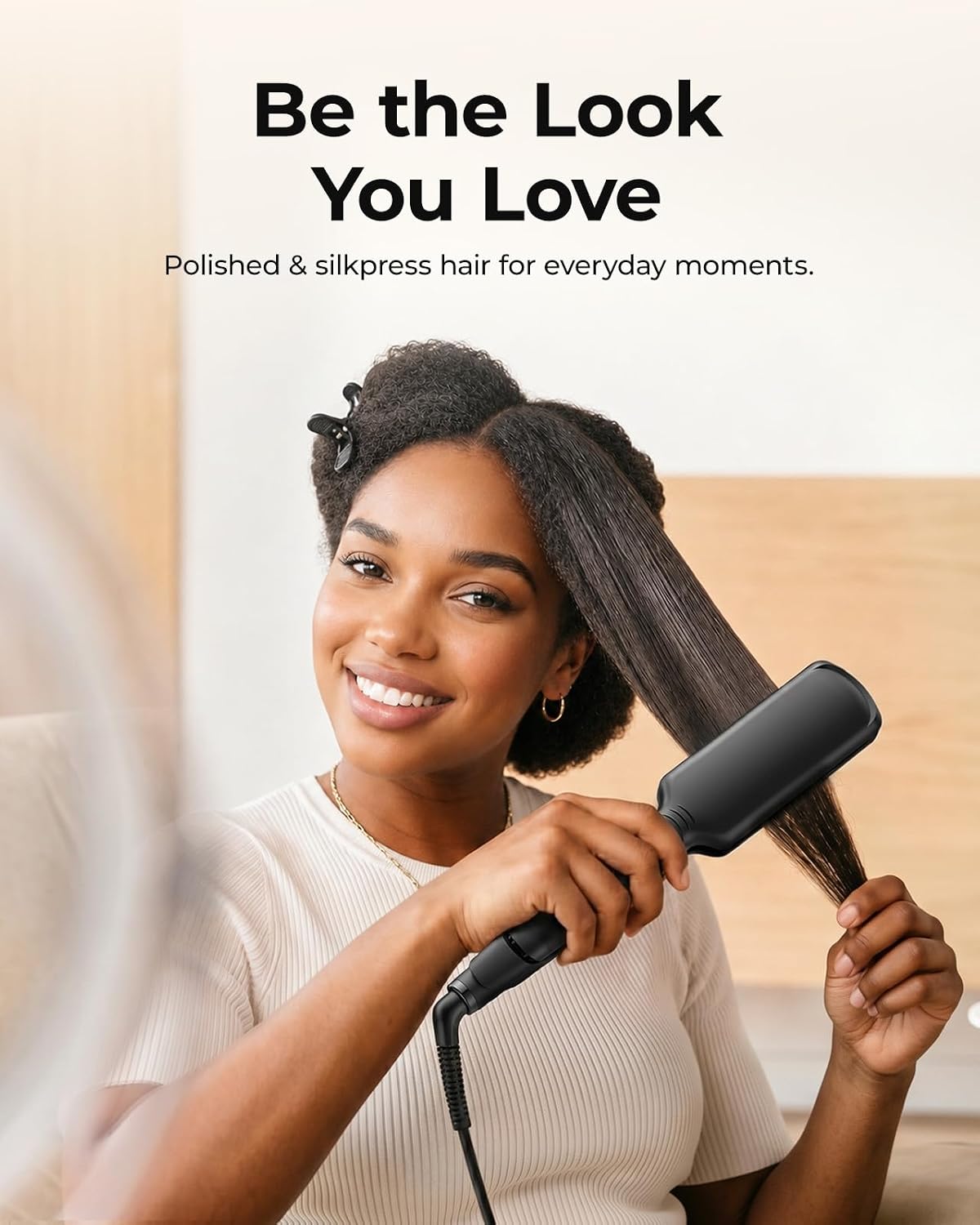 2 Inch Titanium Flat Iron, Easy One Pass Styling for Thick Hair | Wide Plate Hair Straightener Covers More Hair