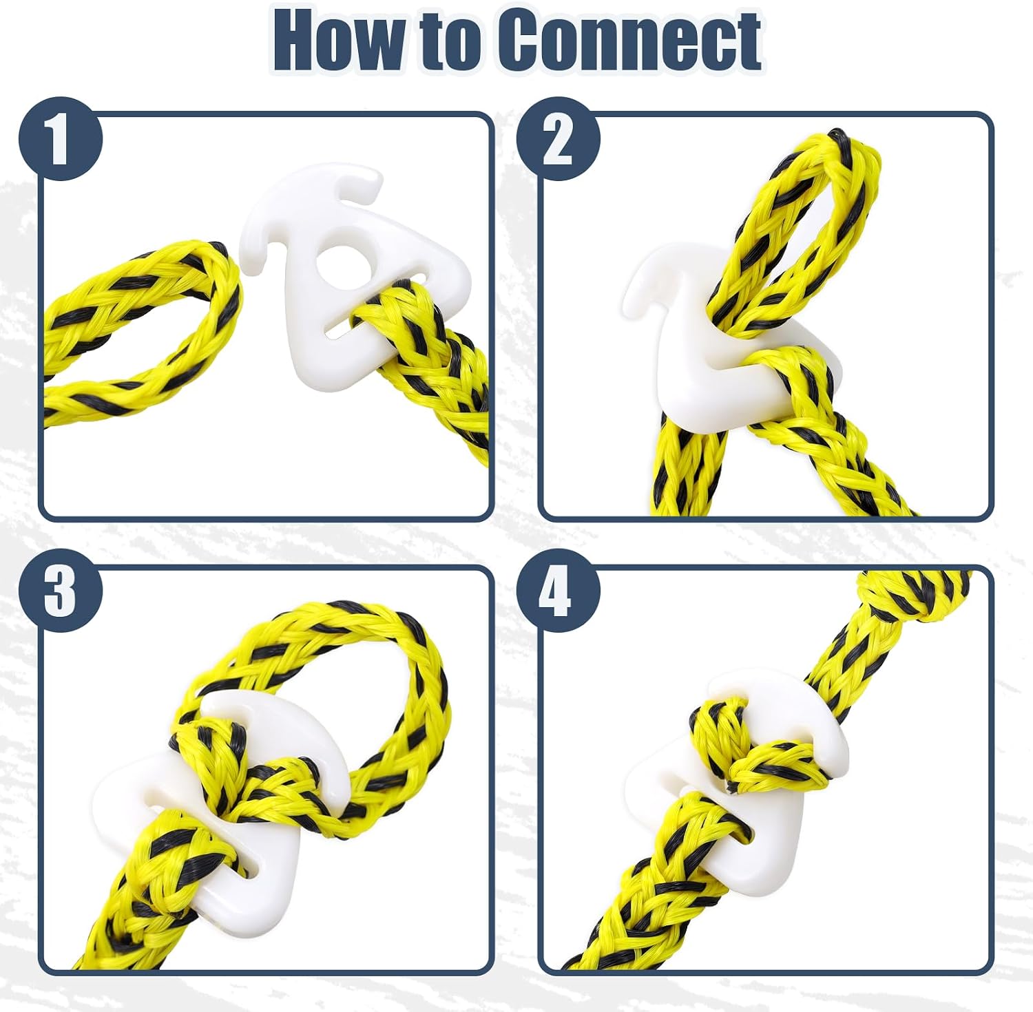 Tube Connector Boat Tow Rope, Quick Connect Tubing Ropes for 1-4 Rider