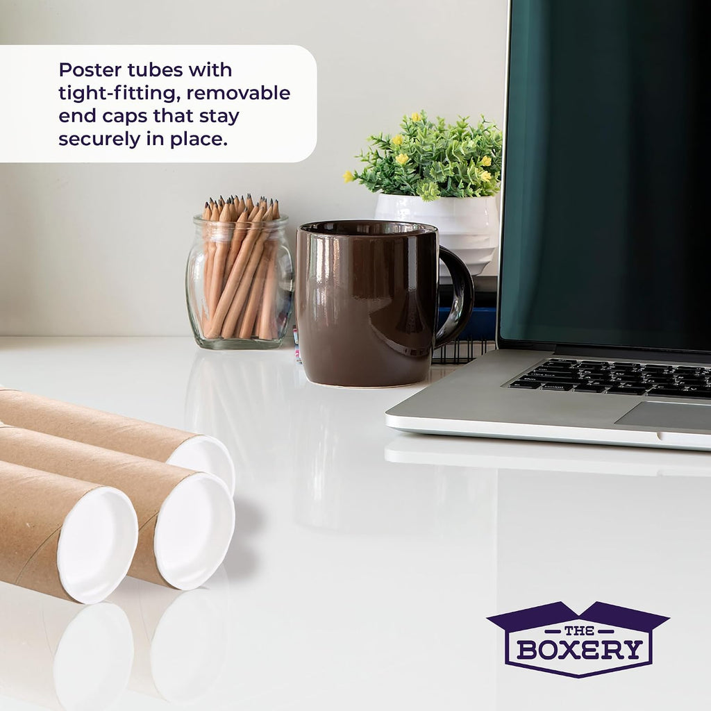 Brown/Kraft Shipping, Storage, Posters, Arts, Crafts, Documents, Mailing Tubes 2 inch x 12 inch - 50 PACK, Made in