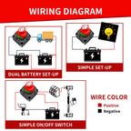 GOGONFLY Battery Disconnect Switch 12V-48V Power Cut Off Switch