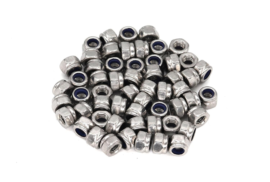 40Pcs M4 x 0.7mm Stainless Steel Self-Lock Nylon Inserted 4mm Locking Nuts for 3D Printer, Furniture