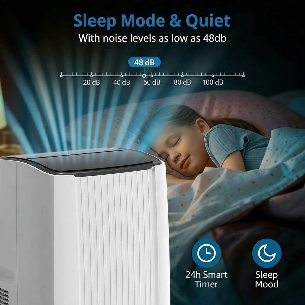 Portable Air Conditioner, 14000 BTU Portable AC Unit with Dehumidifier, Fan and Remote Control, Energy Efficient