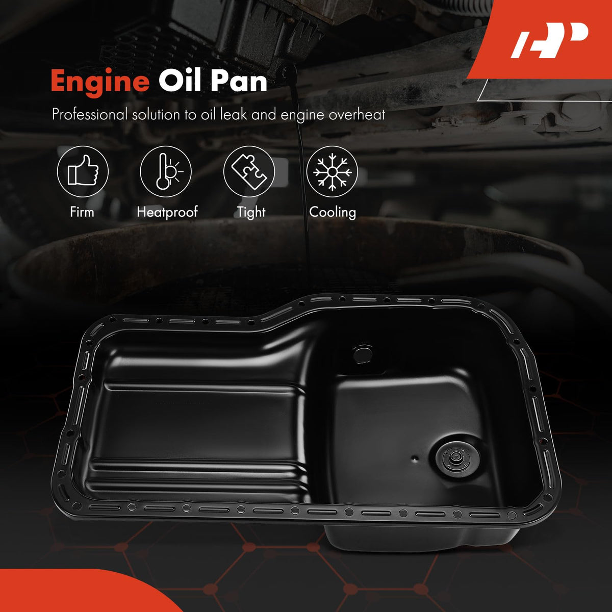 A-Premium Engine Oil Pan Sump with Drain Plug Compatible with Chevy & GMC