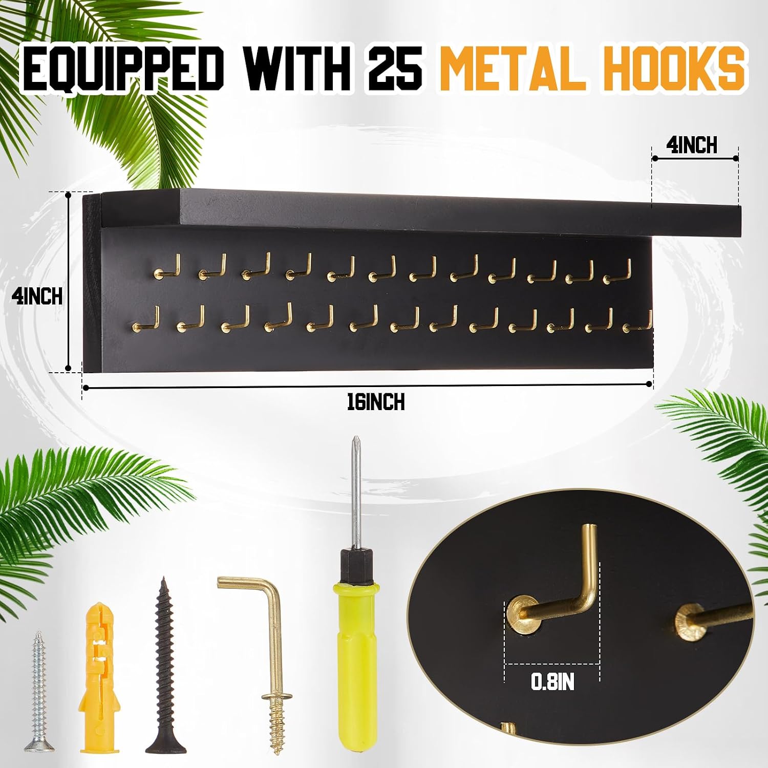 Wooden Medal Hanger Display Trophy Holder Shelf with 25/37/49/65/83 Hooks Wall Mount Ribbon Holder Gift for