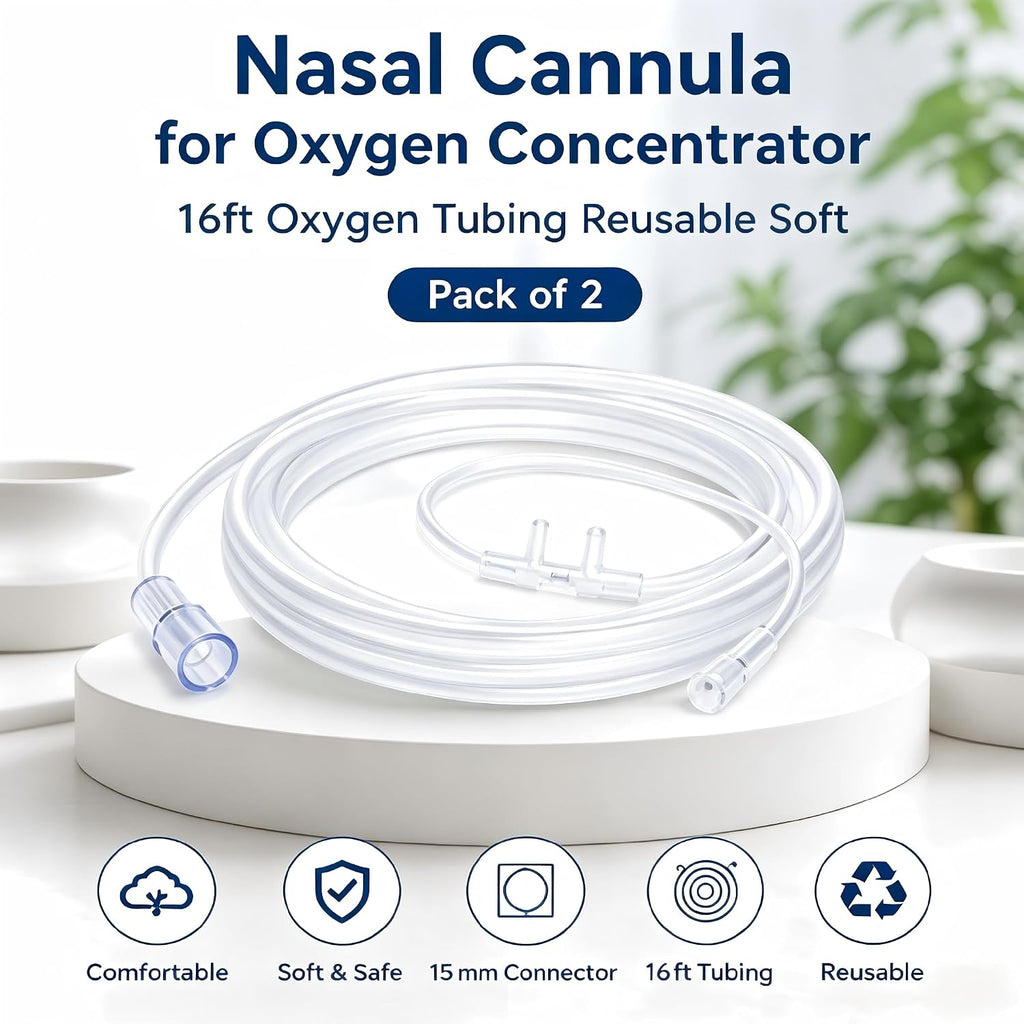 Nasal Cannula for Oxygen Concentrator, 16ft Oxygen Tubing Reusable Soft