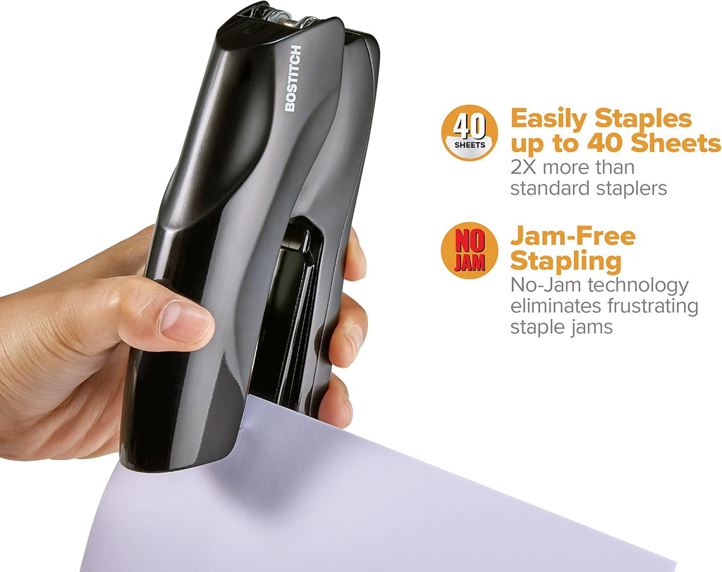 Office Heavy Duty Stapler, 40 Sheet Capacity, No Jam, Full Strip