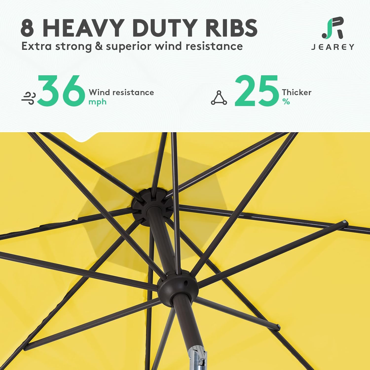 10FT Outdoor Patio Umbrella Outdoor Table Umbrella with Push Button Tilt and Crank, Market Umbrella 8 Sturdy Ribs UV