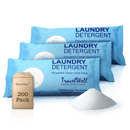 Laundry Detergent Powder - Individually Wrapped Bulk Travel Laundry Detergent Packs - Hospitality Cleaning Supplies