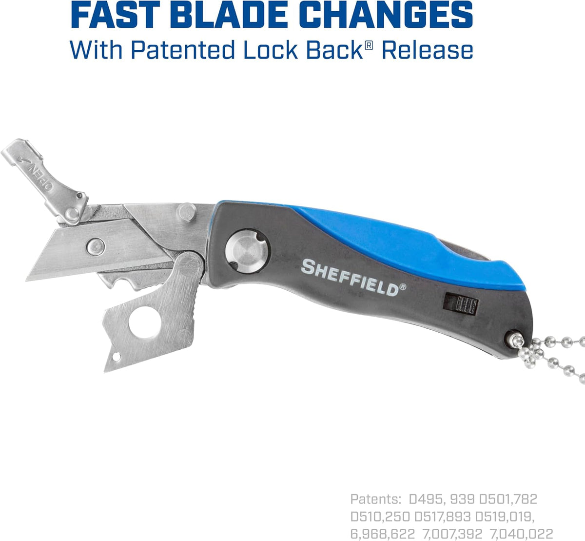12125 Mini Box Cutter & 5 Blade Storage Compartment and Key Chain