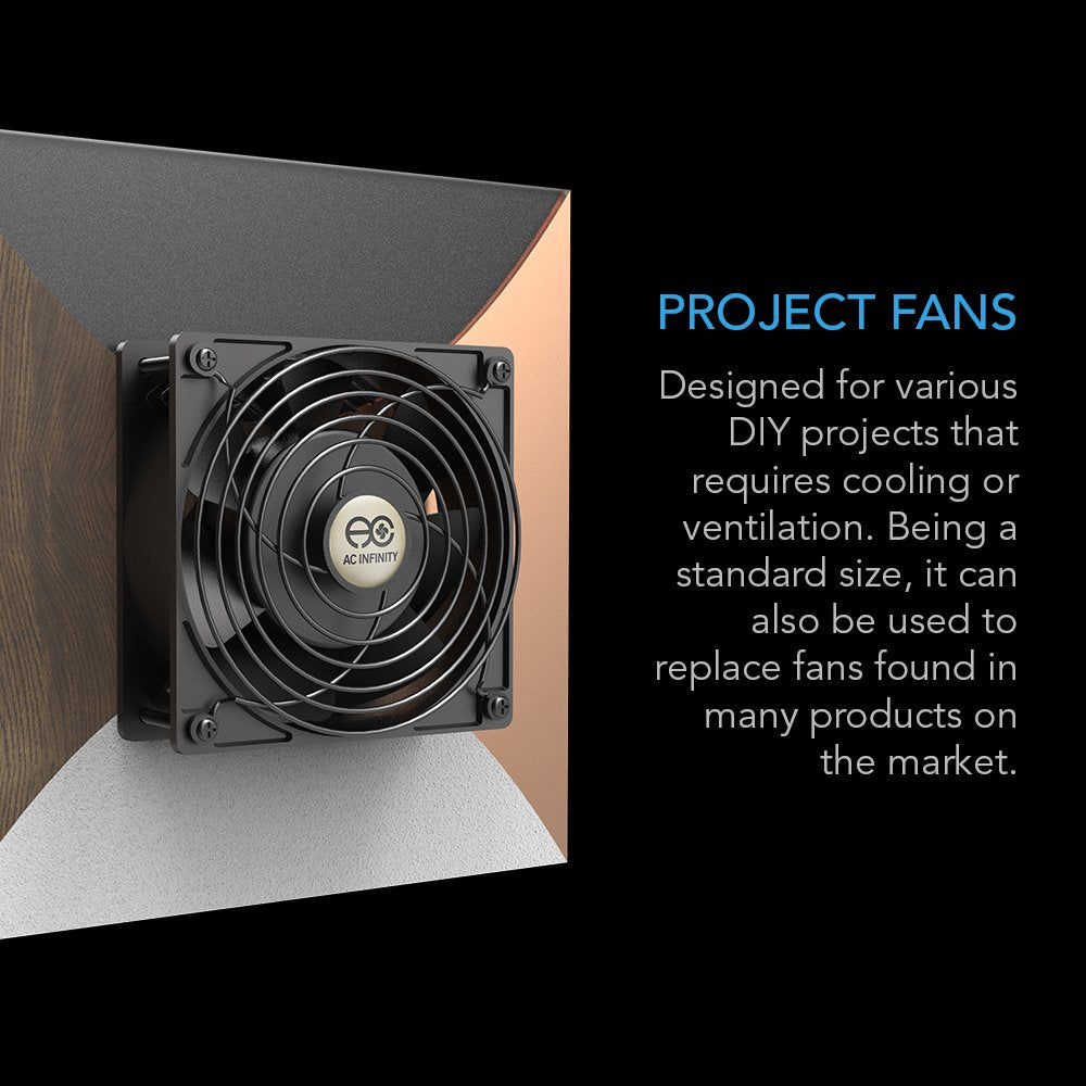 AC Infinity AXIAL 8038, Quiet Muffin Fan 3", 120V AC 80mm x 38mm
