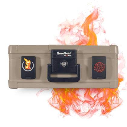 SureSeal Fire Safe with Key Lock, 1 Hour Fire Rated, UL Rated & 100 Hour Water Resistant Home Safe, Portable Home