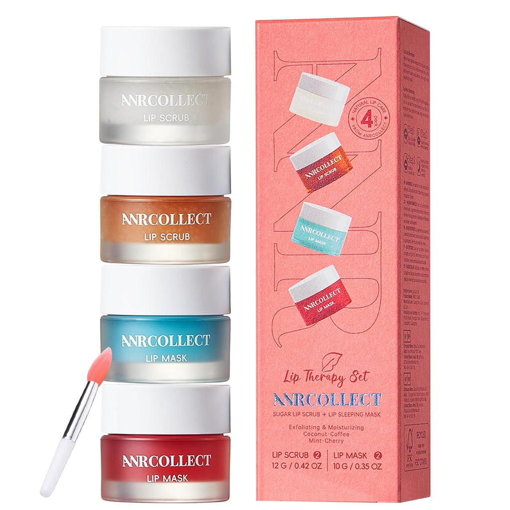 4-Pack Lip Scrub and Lip Mask Set