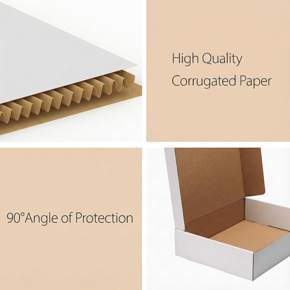 30 Pack 9x6x2 Shipping Boxes, White Corrugated Cardboard Mailer Box