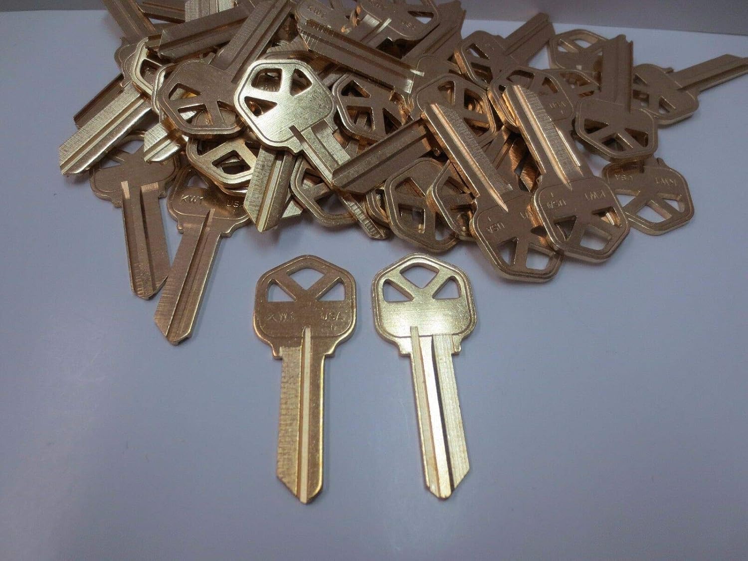 50 Key Blank Blanks for Locksmith / KW1 Fits Kwikset/Brass