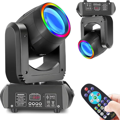 250W LED Moving Head DJ Stage Lights, 13 Gobos 8 Colors, DMX512 | 15 Channels, Sound Activated, Strobe Effect, Disco