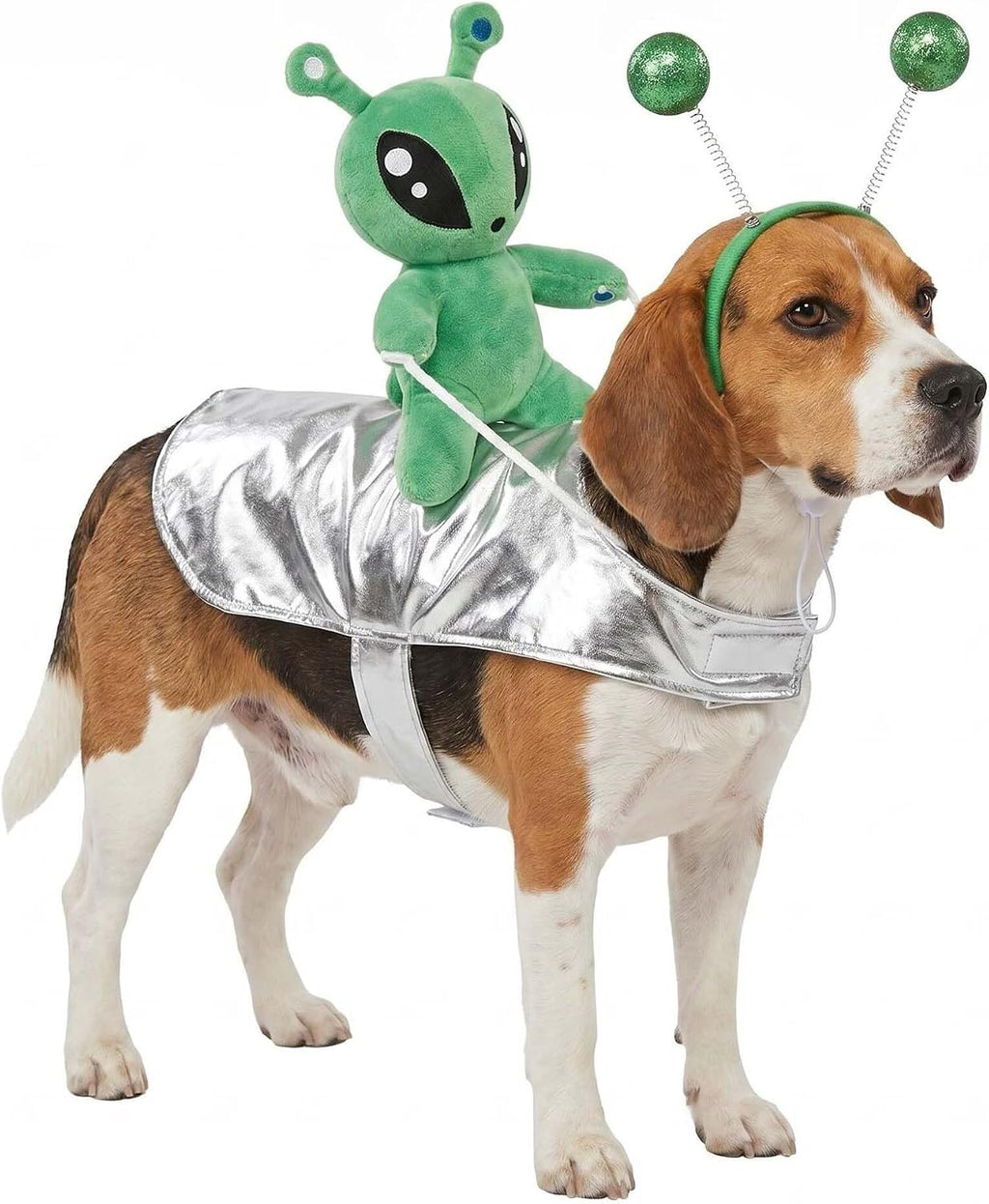 Halloween Alien Dog Costume Outfit Headband for Small Large Dog S