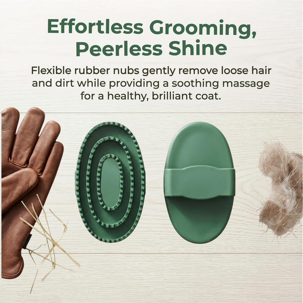 Horse Brush Set, 2 Pack Large Rubber Curry Comb, Horse Grooming Brush & Deshedding Tool for Short Haired Dogs